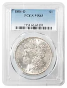 1884-O Morgan Dollar PCGS MS-63 - Rarcoa | Rare Coin Company of America, Inc