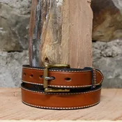 1.25" Tan Double Stitched Belt
