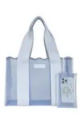 Case-Mate Jelly Tote & Phone Pouch, Carolina Blue Crochet Wave