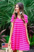 🇺🇸 Abby Perfect V-Neck Striped Dress