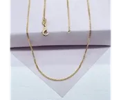 THE CROWNED BIRD 18K GF BOX CHAIN DAINTY NECKLACE 18"