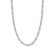 22" Figaro Link Chain Solid 14K White Gold Appx. 4.7mm