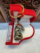 Keychain with copper coin and fulu