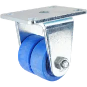 2" Dual Wheel High Temp Nylon Rigid Plate Casters - 450 Lbs Capacity