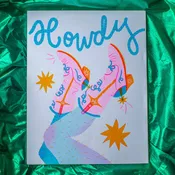 Alex Luciano: Howdy Risograph Print