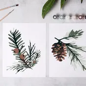 Winter Greenery Paint-By-Numbers Kit