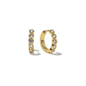 18K Gold Round Brilliant Huggies