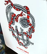 Designer Snake Tee ( White ) Long Sleeve