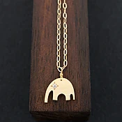 Minimalist Elephant Necklace with Optional Diamond Ons, Solid Gold or Silver
