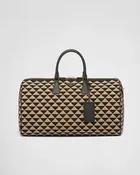 Large Prada Symbole embroidered fabric travel bag
