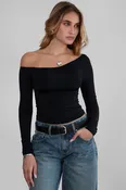 Audree One-Shoulder Asymmetrical Neckline Long-Sleeve Top