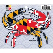 Crab Cut Out Sticker w MD Flag 5″