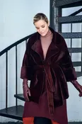 Burgundy Sheared Mink Short Coat