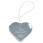 3" Clear Heart Glass Ornament with Silver String