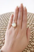 Elara Opal Champagne Gold Ring