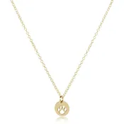 16" Necklace Gold, Paw Print Small Gold Disc
