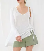 100% Linen Ruched Camisole