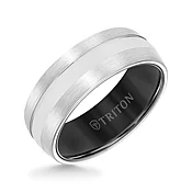 Bevel Edge Domed Two Tone Wedding Band