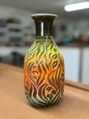 Brightly colored - hand carved by Zack Dryden — Dryden American Art Pottery