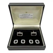 14K Diamond &amp; Onyx Stud Set 6pc Cufflinks &amp; Studs