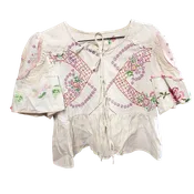 ISO: Vintage Linens Tie Front Top/Jacket