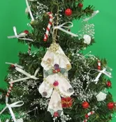 Wholesale Cut Strombus Shells with Gold Bead Garland Seashell Ornaments -  10 @ $1.70 each; 30 @ $1.53 ea