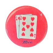 69 Nice Poker Hand - Vintage Inspired Button