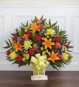 Heartfelt Tribute Bright Floor Basket