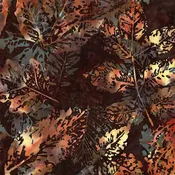 Hoffman Fabrics - Coffee Shoppe Batiks - 2026-2027 Hoffman Challenge - Leaves Allover - Brown - Yardage