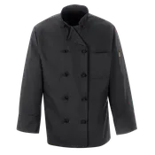 Black Chef Coat Ten Knot Buttons