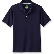 French Toast Adaptive Short Sleeve Polo Shirt | Hook and Loop Placket | Flat Seams(Navy (New))