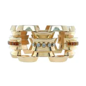 1940s Citrine Diamond Link Bracelet