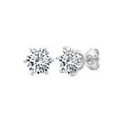 2ct 6 Prong Brilliant Stud Earrings in Platinum