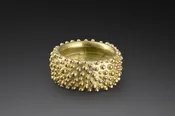 12mm Bumpy Half Round Ring with Gemstones