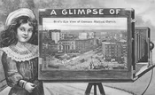 Detroit Michigan Campus Martius View Girl with Camera Vintage Postcard A107717