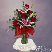 Half Dozen Roses and Lilies