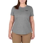 Milwaukee Freeflex L Short Sleeve Women's Round Neck Gray Tee Shirt