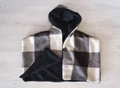 Square Poncho in Black and White — Iris Alpaca Products