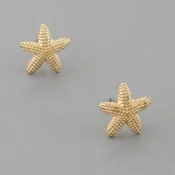 Beaded Starfish Stud Earrings: GD