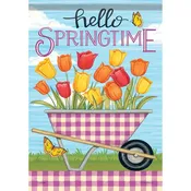 Carson Garden Flag - Springtime Wheelbarrow