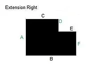 36 X 48 Extension Right Studded | Black .145 Inch Vinyl