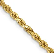 10k 2.5mm Semi-Solid Rope Chain