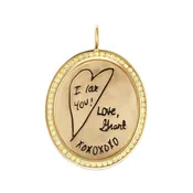 Child's Handwritten Message Channel Set Oval Charm