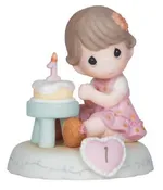 01 Age One Brunette - Girl With Cake Age 1