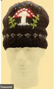 Mushroom Forest Wool Knitted Beanie Hat