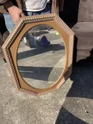 Nice wood hexagon framed mirror