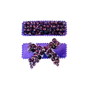 2 Pack Clip Set: Snap Clip and Bow - Purple