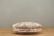 1980s Metallic Splatter Curved Ottoman - ONLINE ONLY