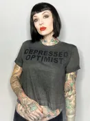 Depressed optimist crop tee — Hollywood Villains