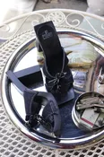 Vintage Fendi Black Wooden Sandal with Denim Strap